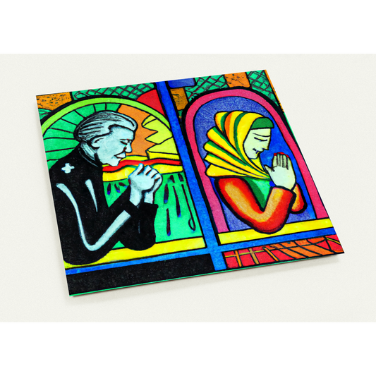 Meditation Woman & Man Colourful Duo - Pack of 10 cards (2-sided, standard envelopes)