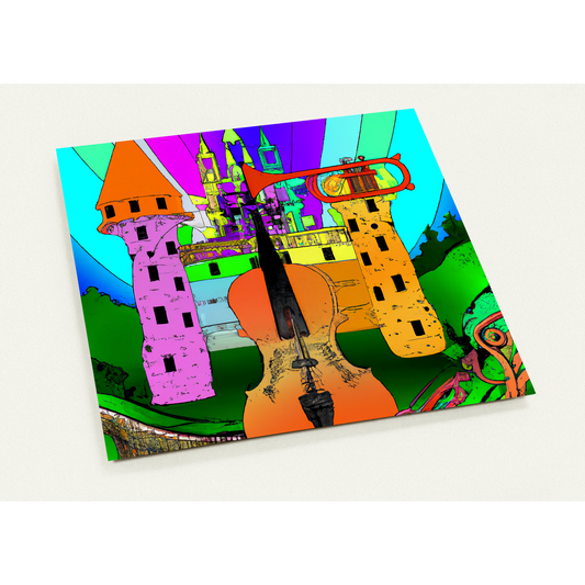 "Home Sweet Castle & Music" & Violin - Pack of 10 cards (2-sided, standard envelopes) EAN 8720865746104