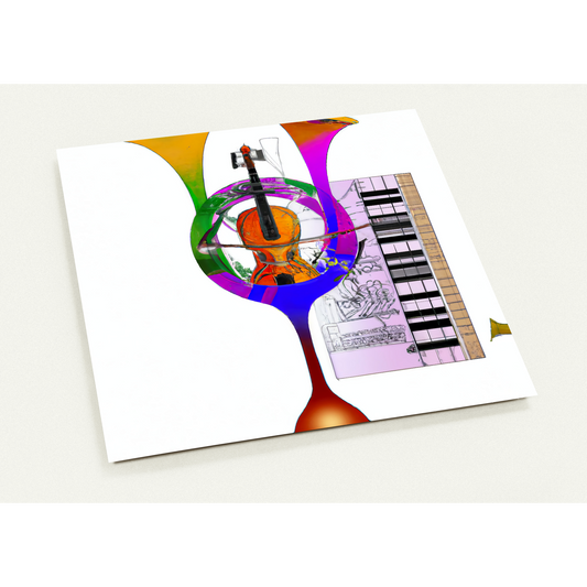 Bells Up, Violin and Piano - Pack of 10 cards (2-sided, standard envelopes)