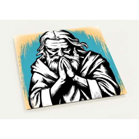 Meditation Man on Blue Background - Pack of 10 cards (2-sided, standard envelopes)