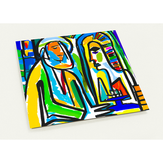 Meditation Colourful Woman & Man - Pack of 10 cards (2-sided, standard envelopes)