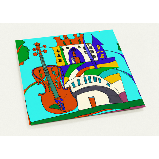Castle Violin - Pack of 10 cards (2-sided, standard envelopes)