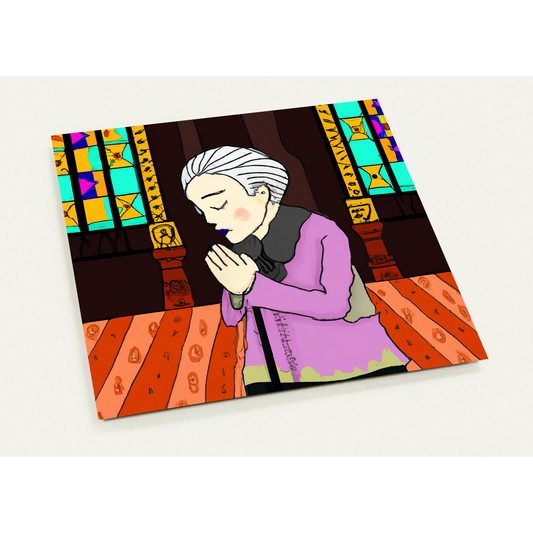Meditation Woman Colorful Window- Pack of 10 cards (2-sided, standard envelopes)
